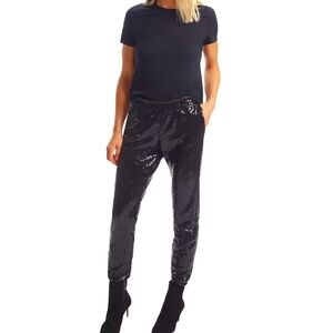 NWOT Commando Women's Sequin Jogger Pants in Black- SZ. Large
